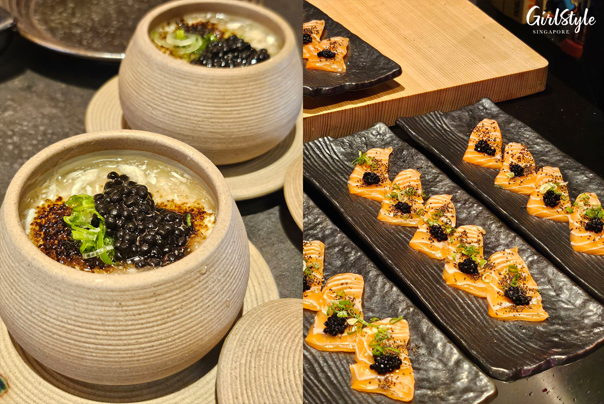 Seafood Chawanmushi with Truffle Caviar & Salmon Carpaccio