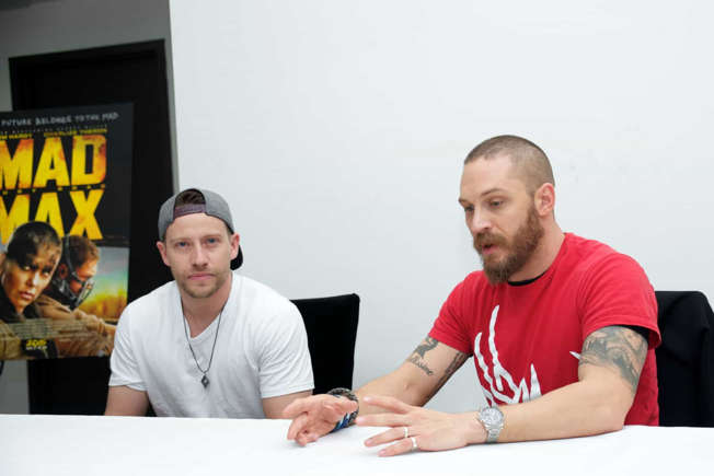 Tom Hardy with his stunt double Jacob Tomuri