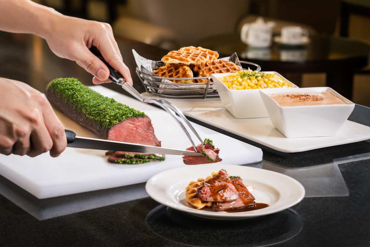 Carving Station - Herb-roasted NZ Beef Tenderloin with Homemade Croffle