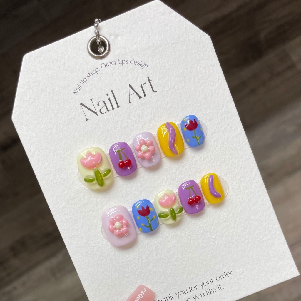 Korean-style jelly press-on nails