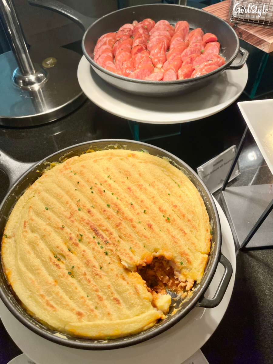 Grilled Bratwurst with Sauerkraut and Chicken Shepherd’s Pie