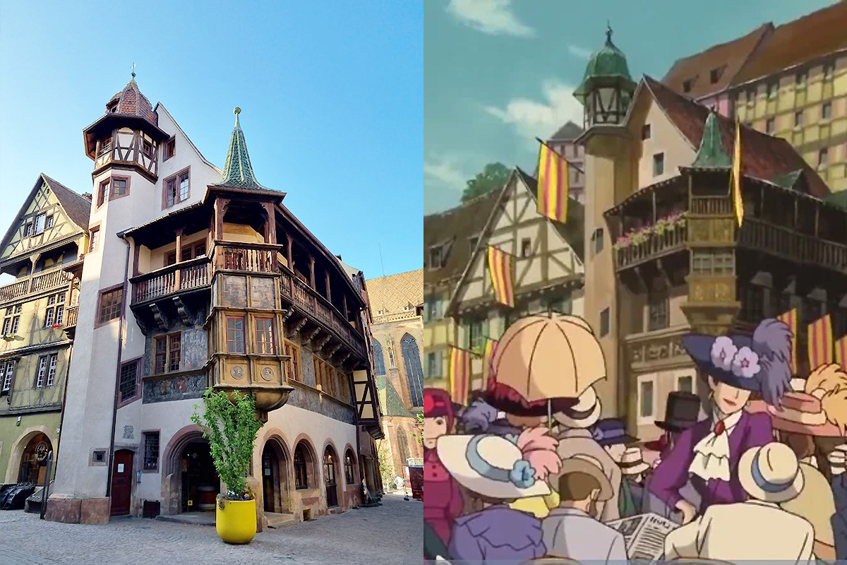 Colmar (left) & Sophie's hometown of Ingary in Howl's Moving Castle