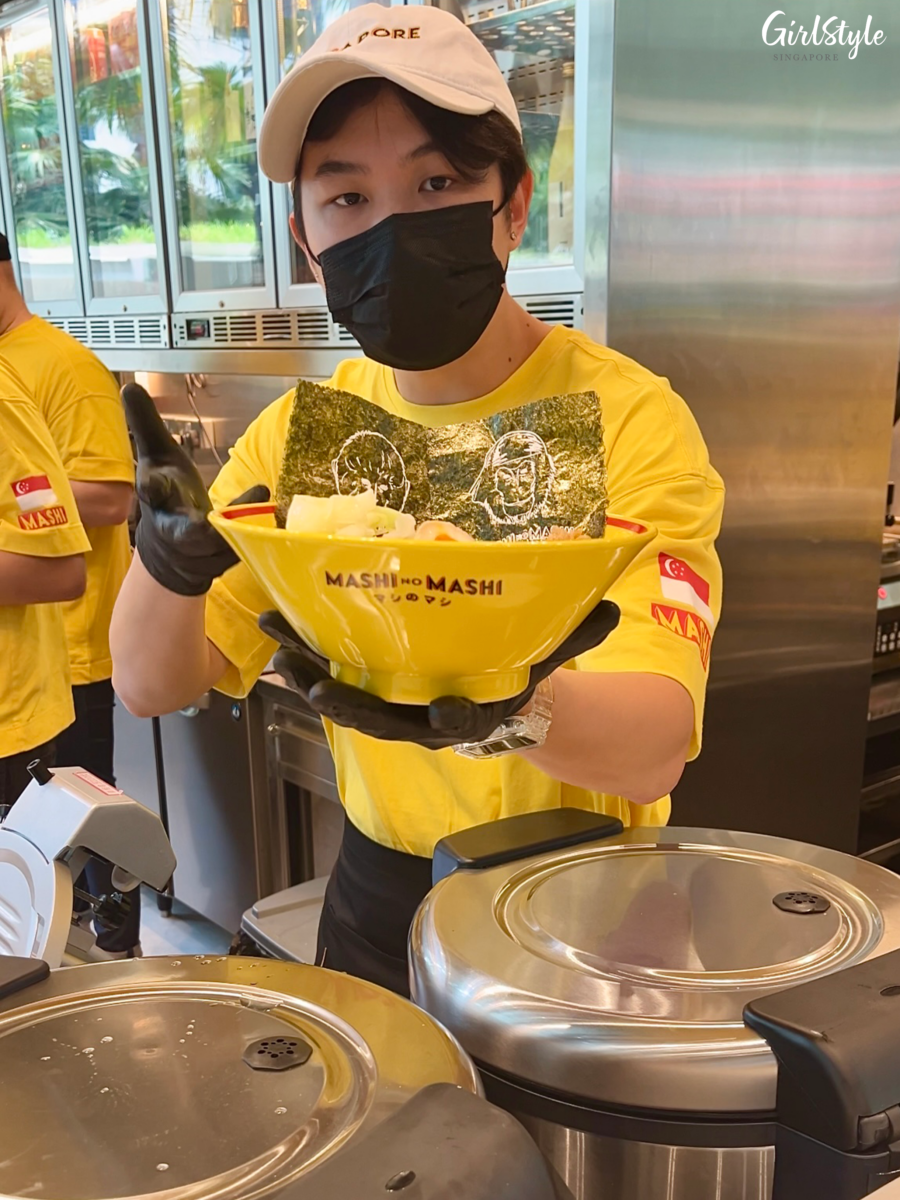 Chef shouting "itterasshai" while serving the food