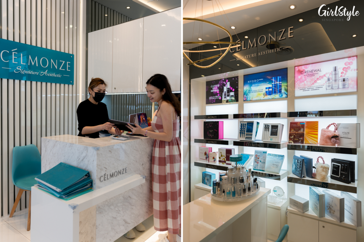 Sharing my skin concerns with the beautician at Célmonze Signature Aesthetic