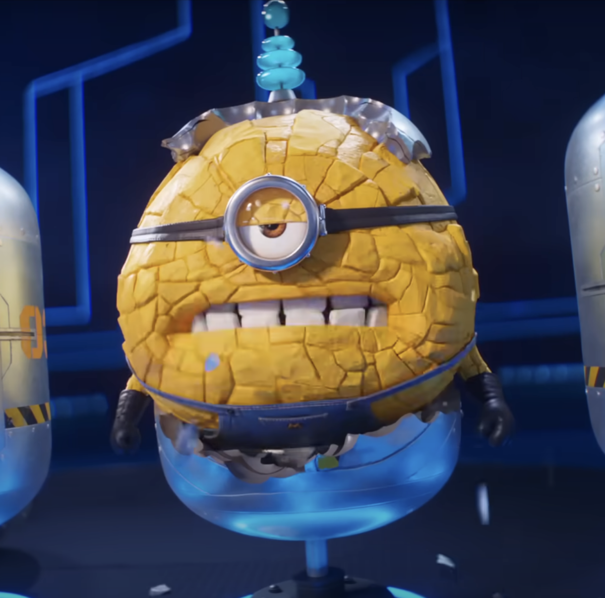 Mega Minion with a stone-like feature who seems to be always hungry