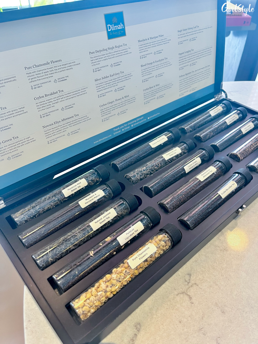 Tea selection at Madison's at Pullman Singapore Hill Street