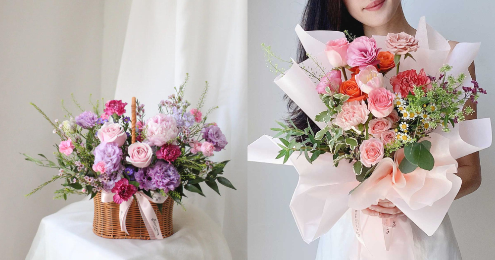 Gratitude flower basket and Smitten Surprise bouquet