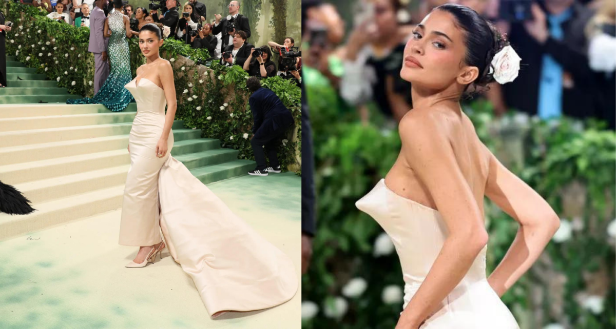 Kylie Jenner in a custom creation by Oscar de la Renta
