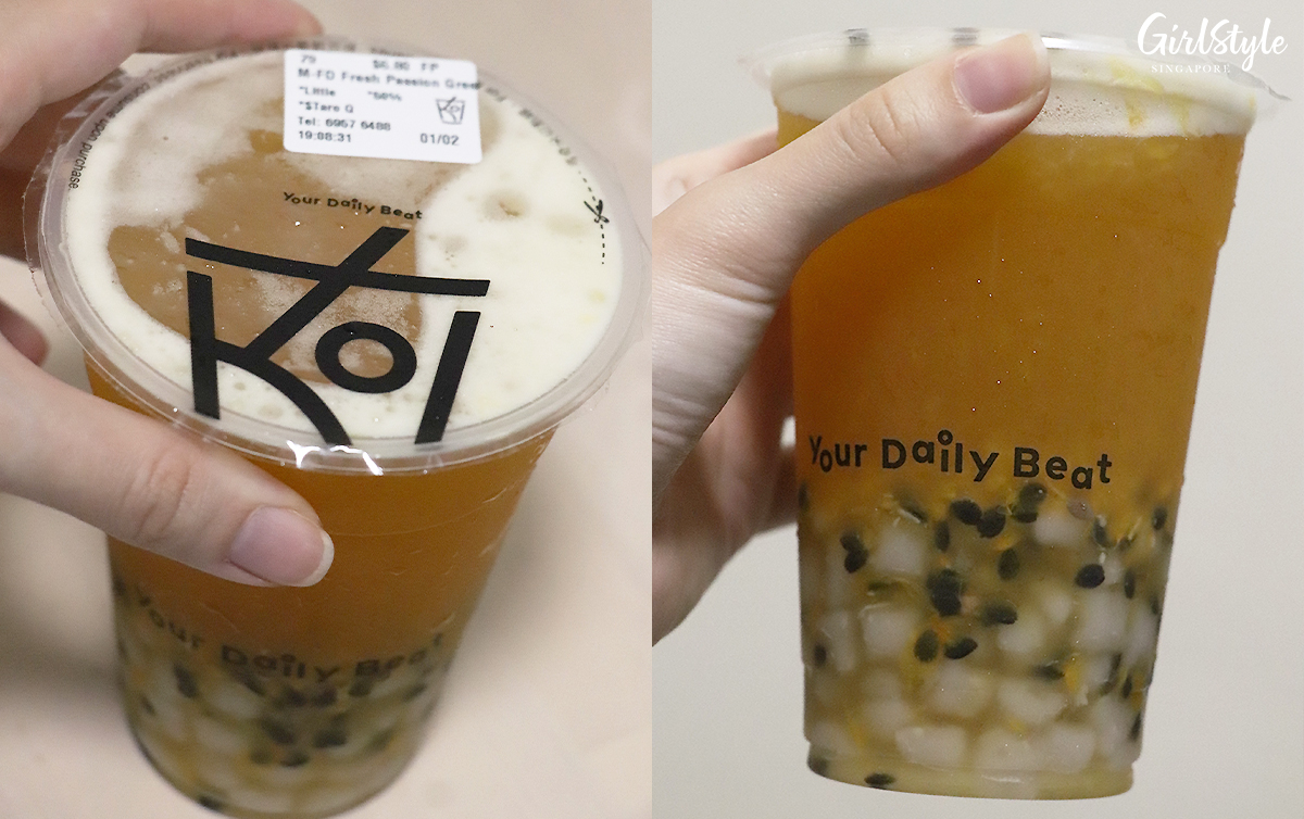 Fresh Passion Green Tea with Taro Q from KOI Thé