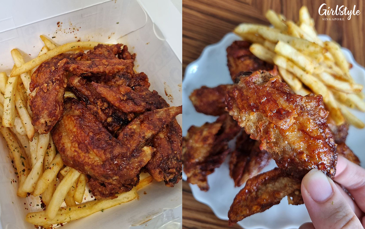 6 pc wingettes and drummettes with seaweed fries from 4Fingers