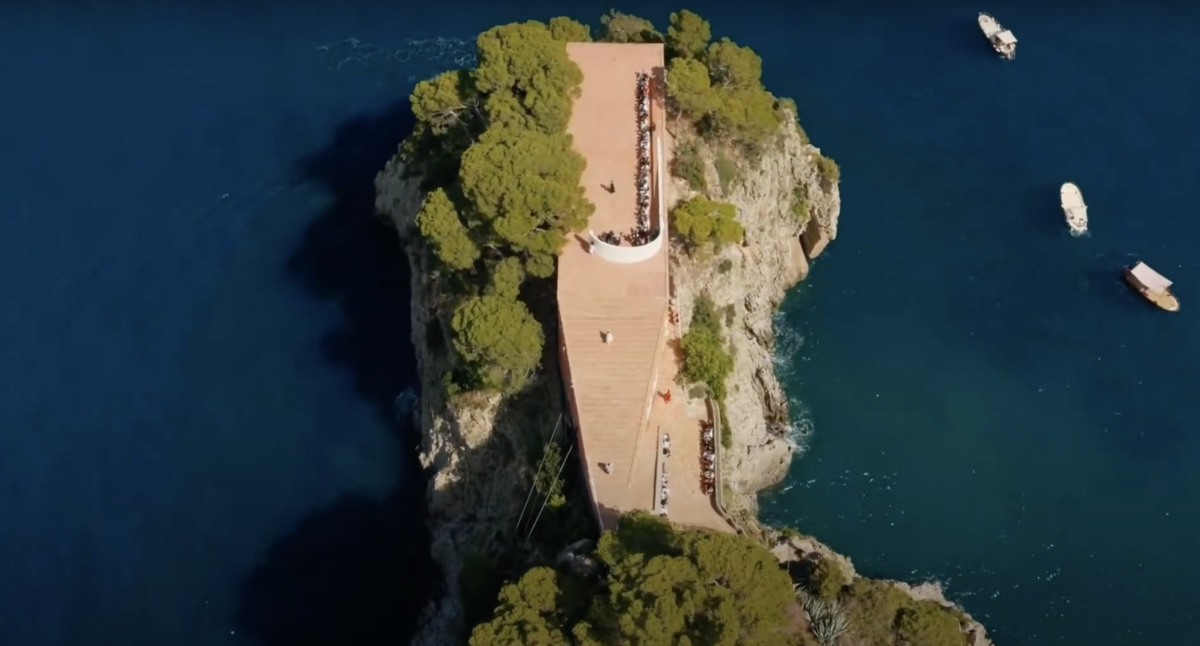 JACQUEMUS 'La Casa' show was held on the stunning rooftop patio of Casa Malaparte