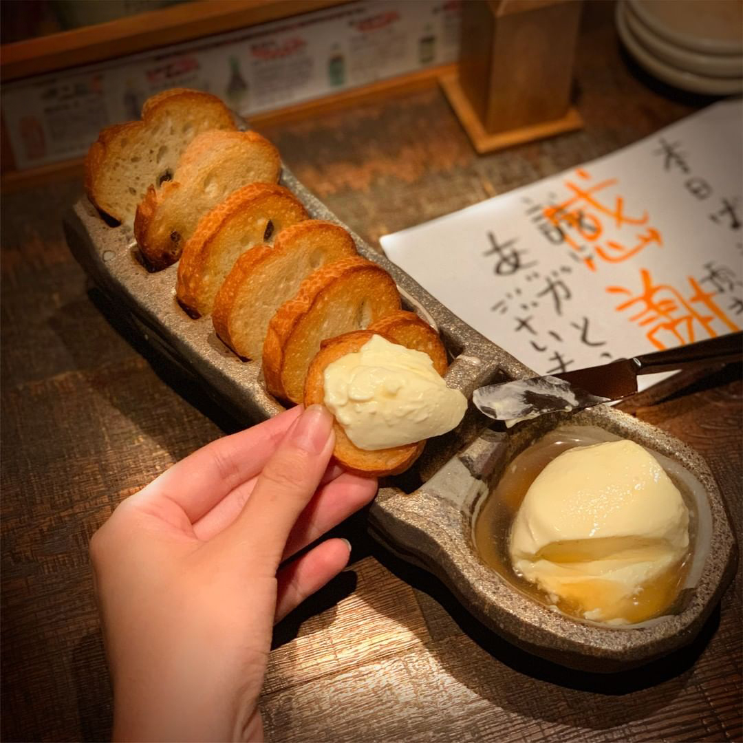 Baguette Toast with Cream Cheese and Maple Syrup