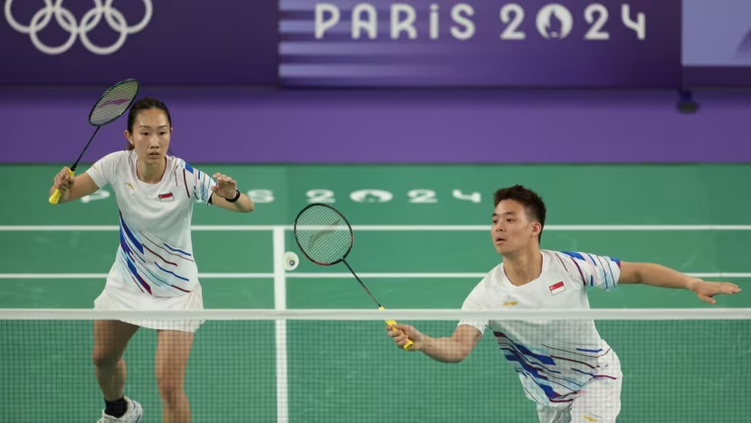 Terry Hee and Jessica Tan at Port de la Chapelle Arena on Monday, 29 July 2024, during the 2024 Summer Olympics in Paris