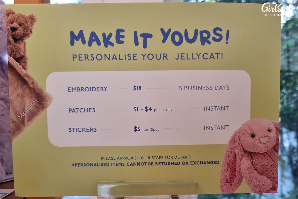 Price list for customisation