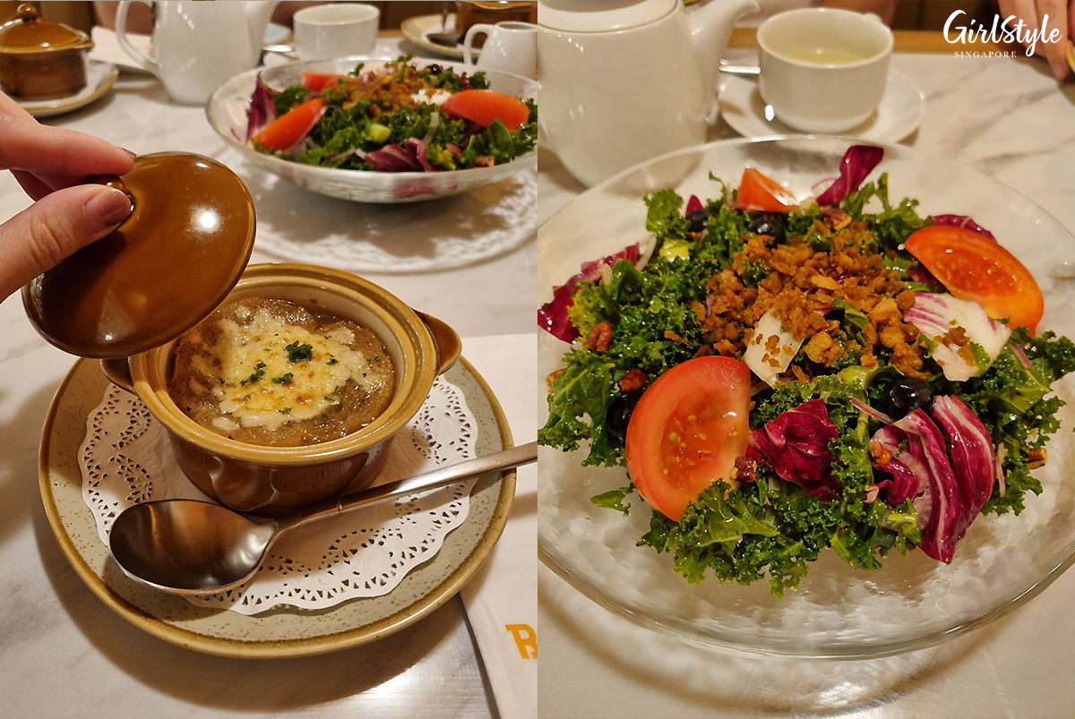 “ROYAL” Onion Gratin Soup & “ROYAL” Kale Salad