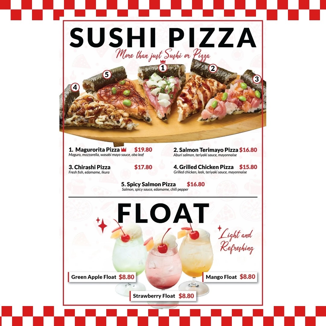 Sushi Pizza & Floats