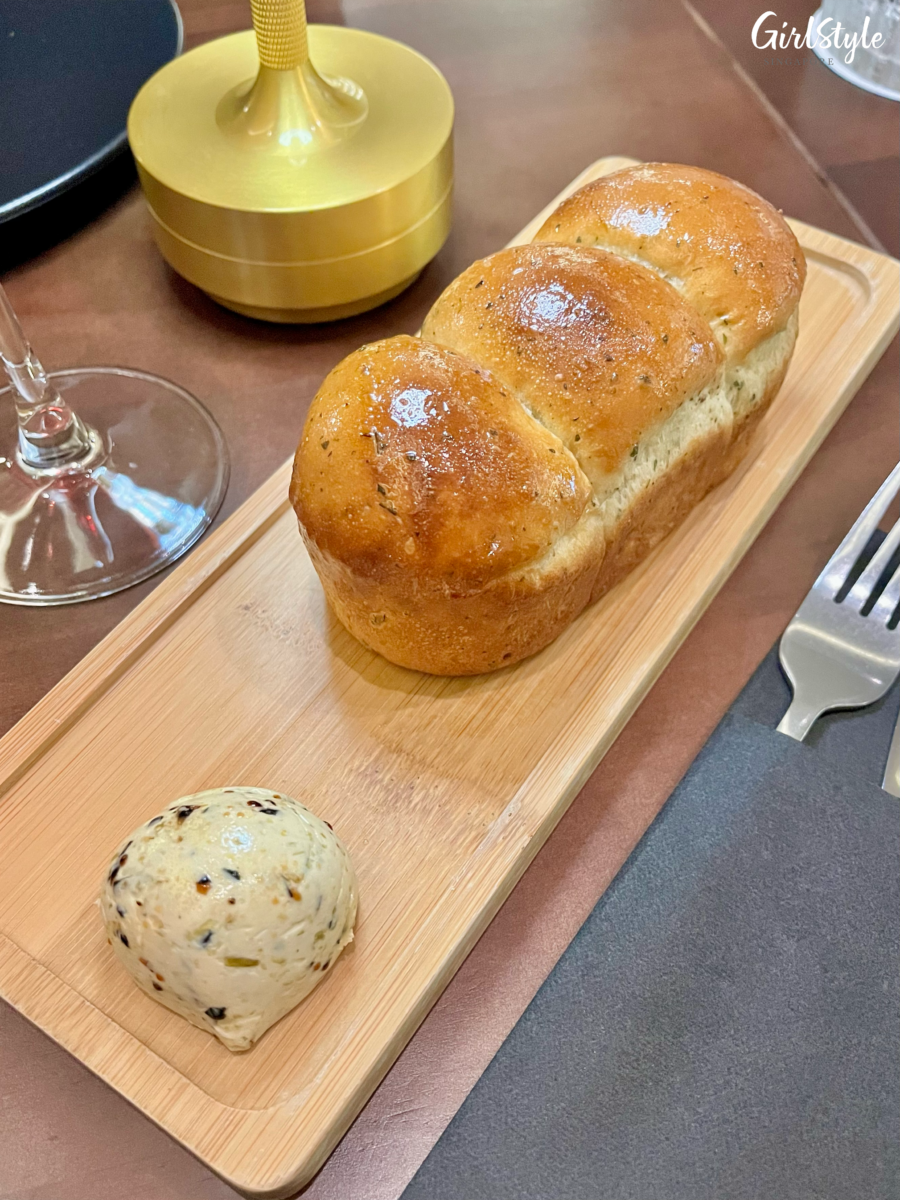 Complimentary bread with kombu butter