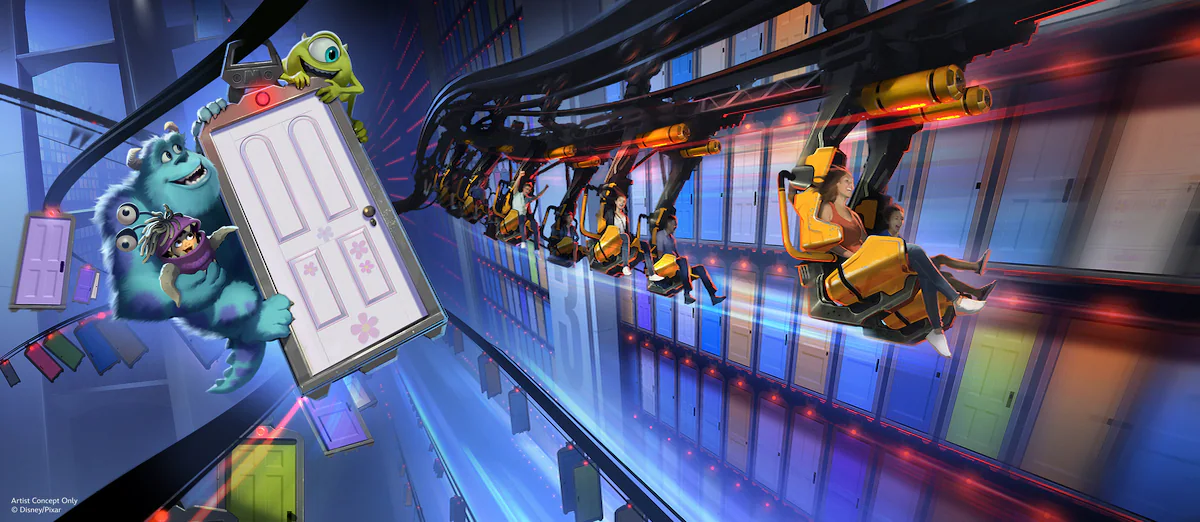 Disney’s first suspended roller coaster from Monsters, Inc.