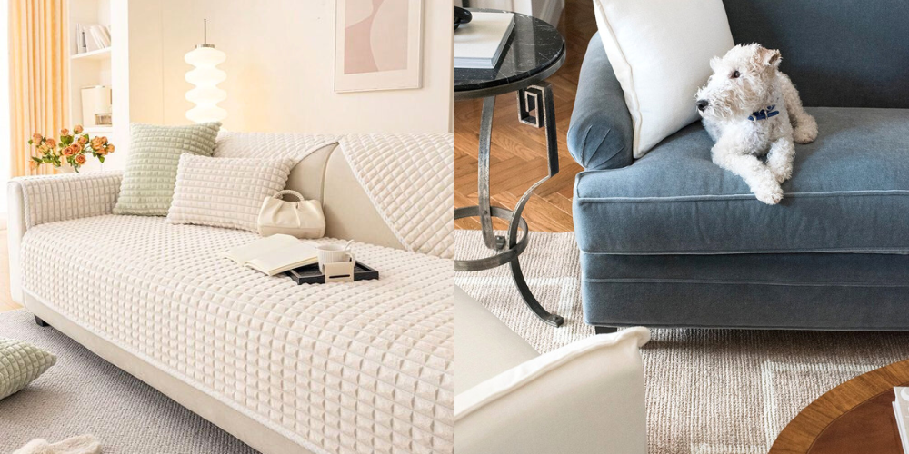 Go for fabrics like Aquaclean for your sofa, or simply throw on a sofa cover.