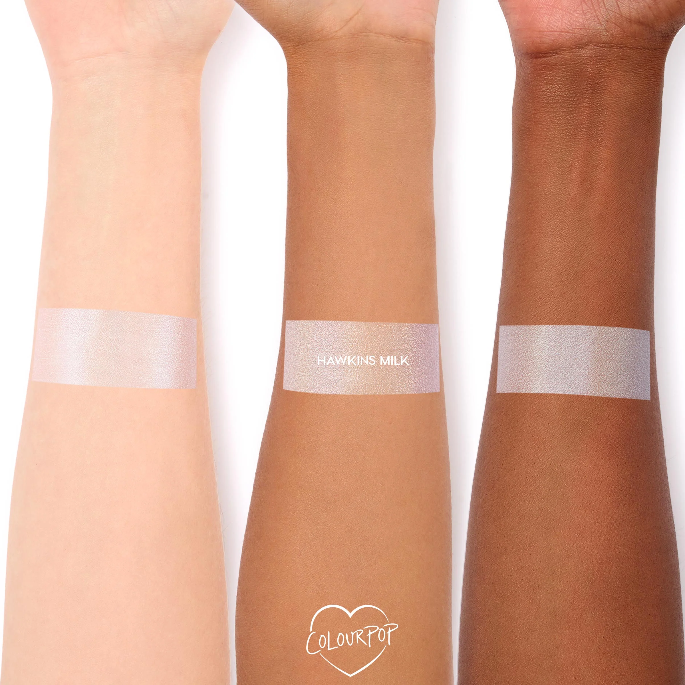 Shade comparison of the Hawkins Milk Liquid Highlighter