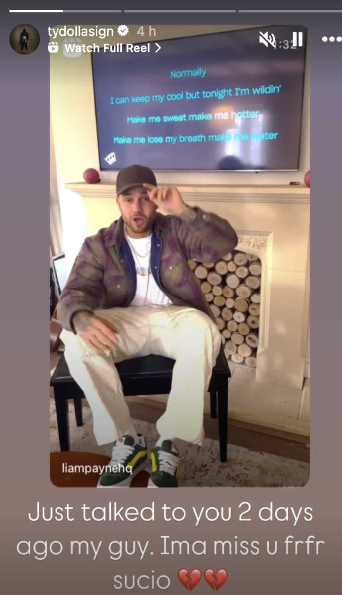 Ty Dolla $ign pays tribute to Liam Payne on his Instagram Story