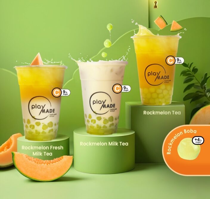 PlayMade's Rockmelon Fresh Milk Tea