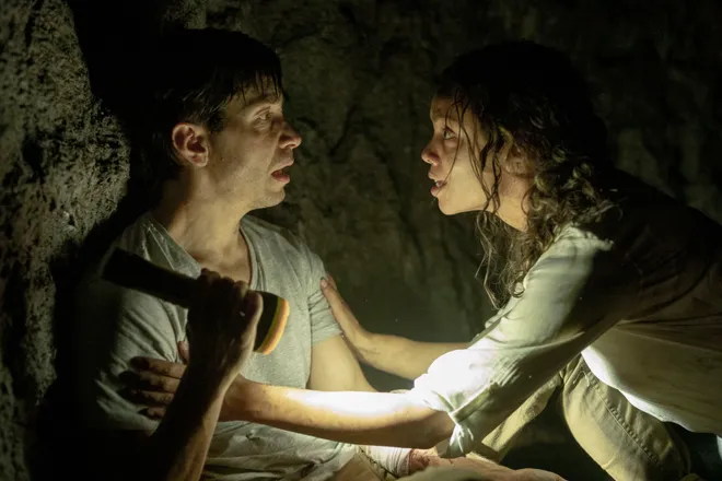 Justin Long and Georgina Campbel in 'Barbarian'
