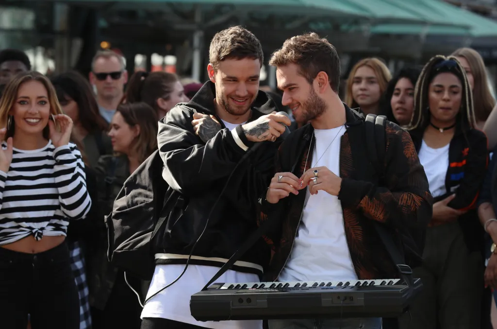 Liam Payne and Zedd shooting music video for "Get Low" in London in 2017