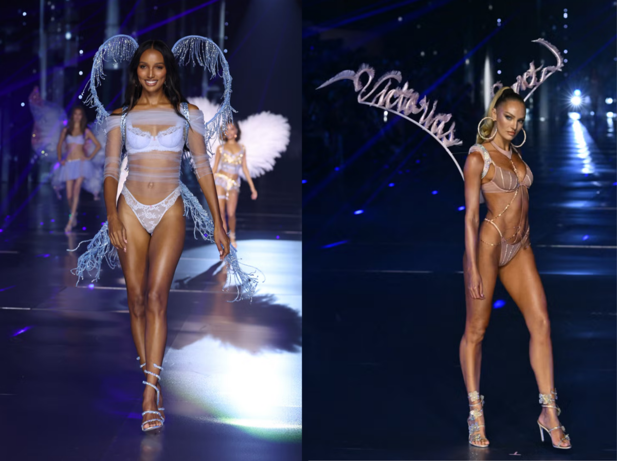 Jasmine Tookes and Candice Swanepoel walk the runway during Victoria's Secret Fashion Show 2024