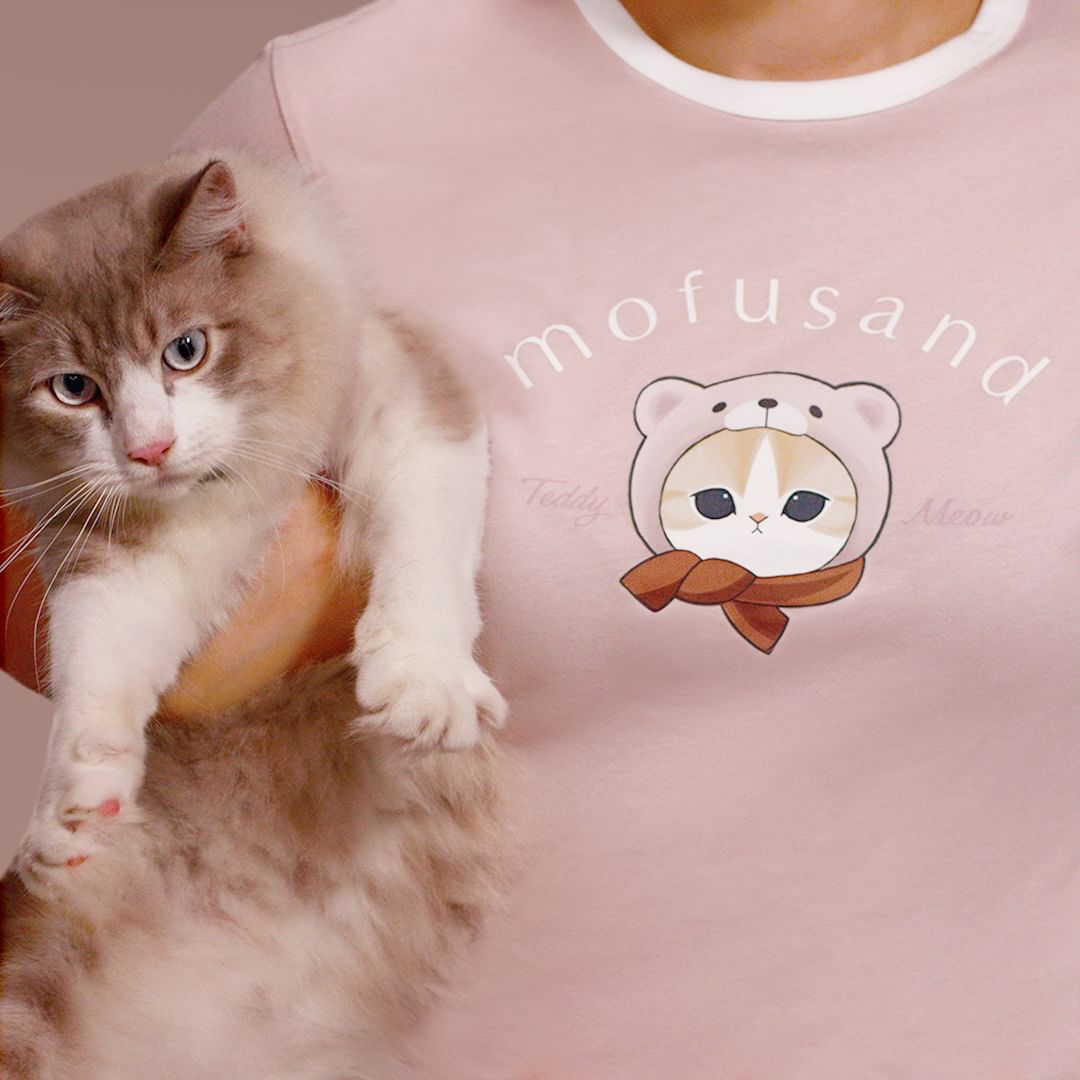 GIRLS mofusand UT (Short Sleeve Graphic T-Shirt) in pink