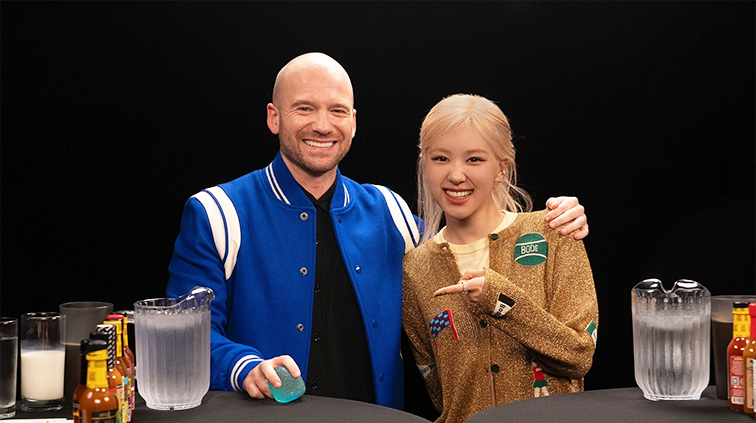 Hot Ones host Sean Evans and Rosé