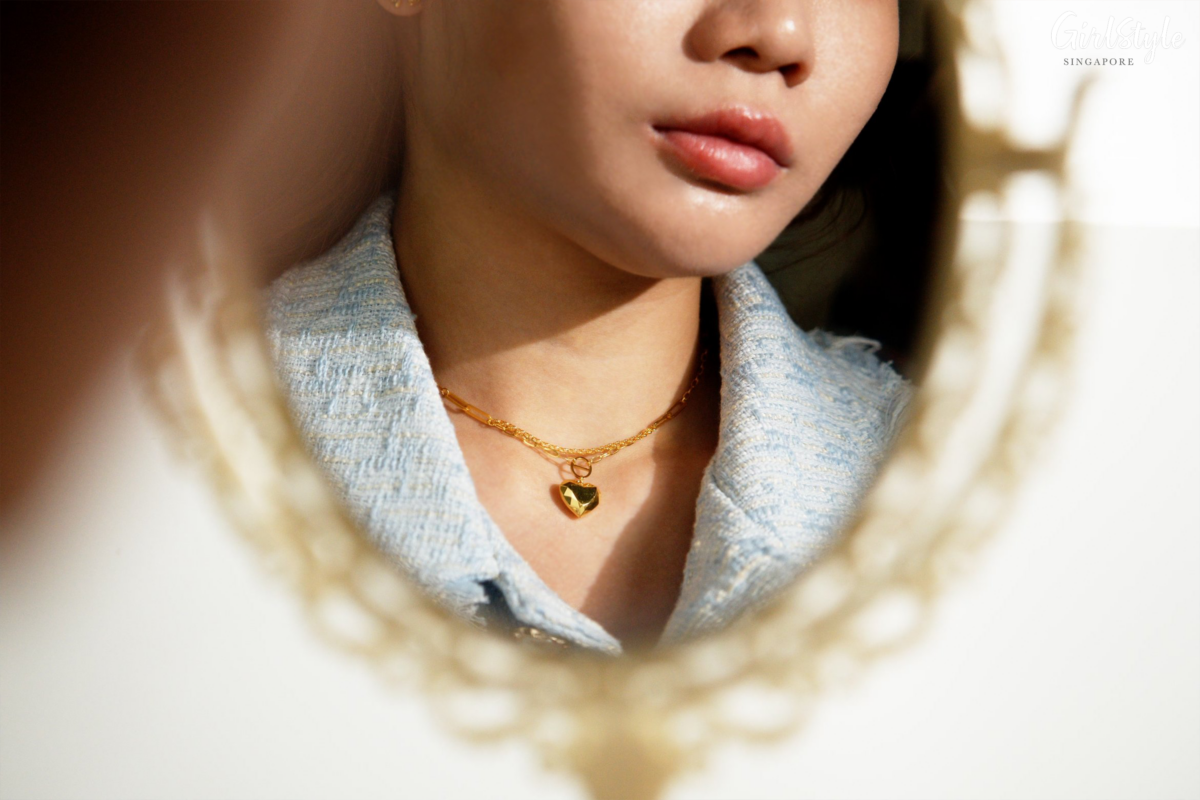 Maxi-Cash 916 Gold Faceted Heart Necklace