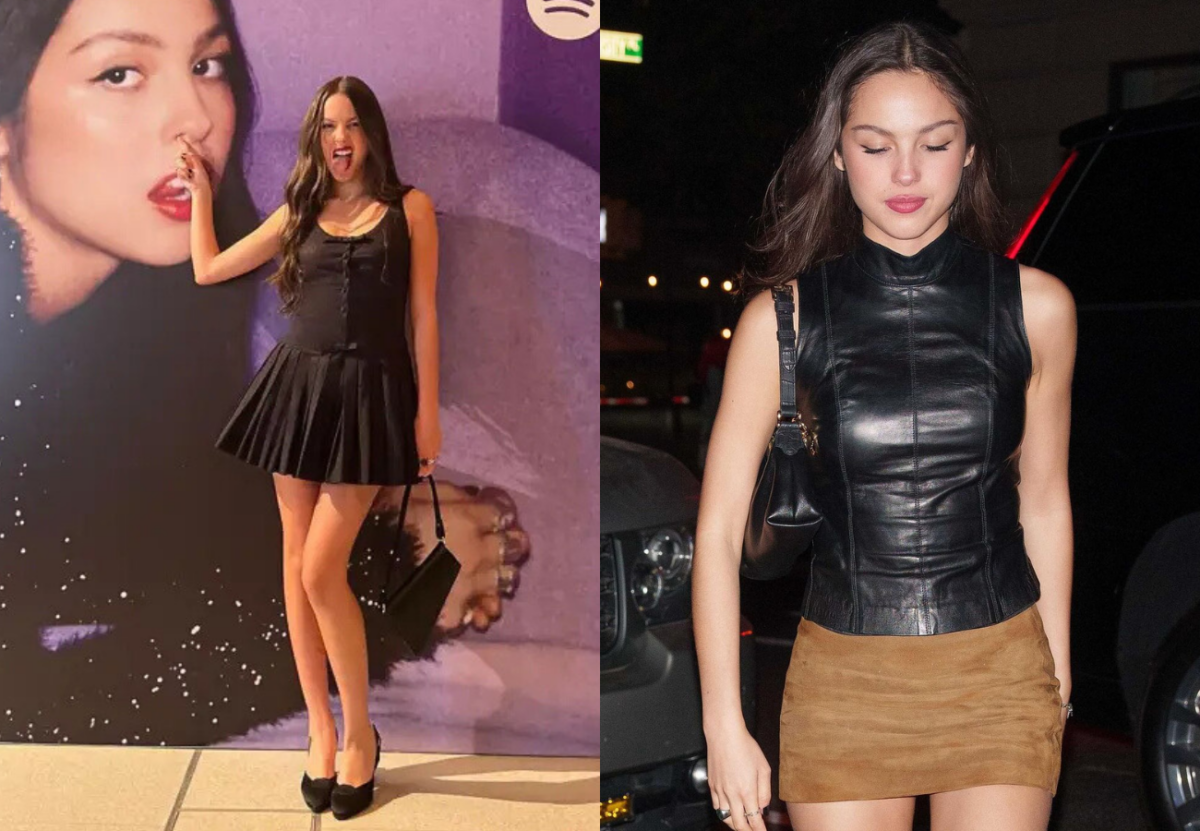 (Left): Olivia Rodrigo carries the Aupen Purpose bag (Right): Olivia Rodrigo carries AUPEN’s unreleased Nirvana Crocodile bag