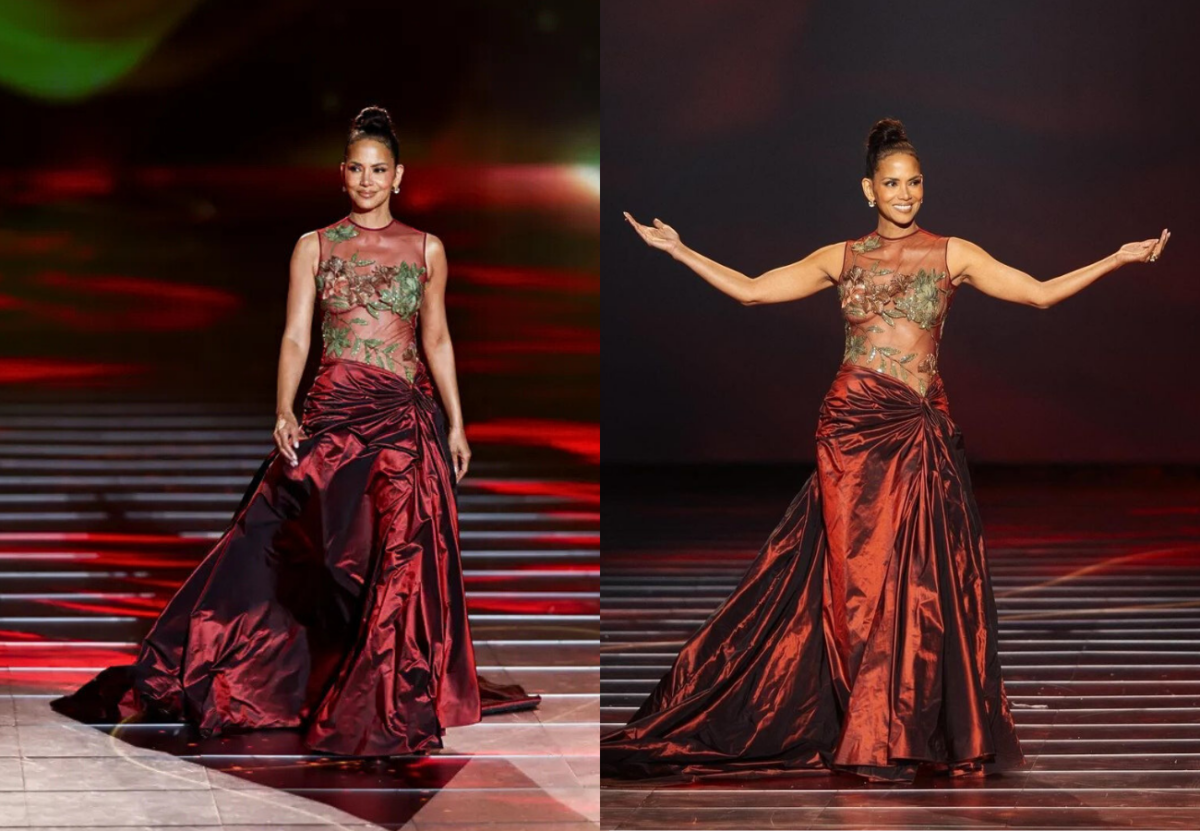 Halle Berry walked the runway in the same Elie Saab dress she wore when she won the Best Actress Oscar in 2002