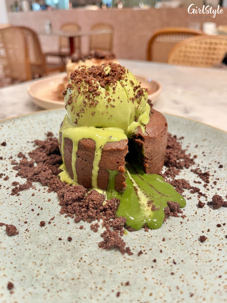 Matcha Lava Cake at Puzzle Coffee Dempsey Hill