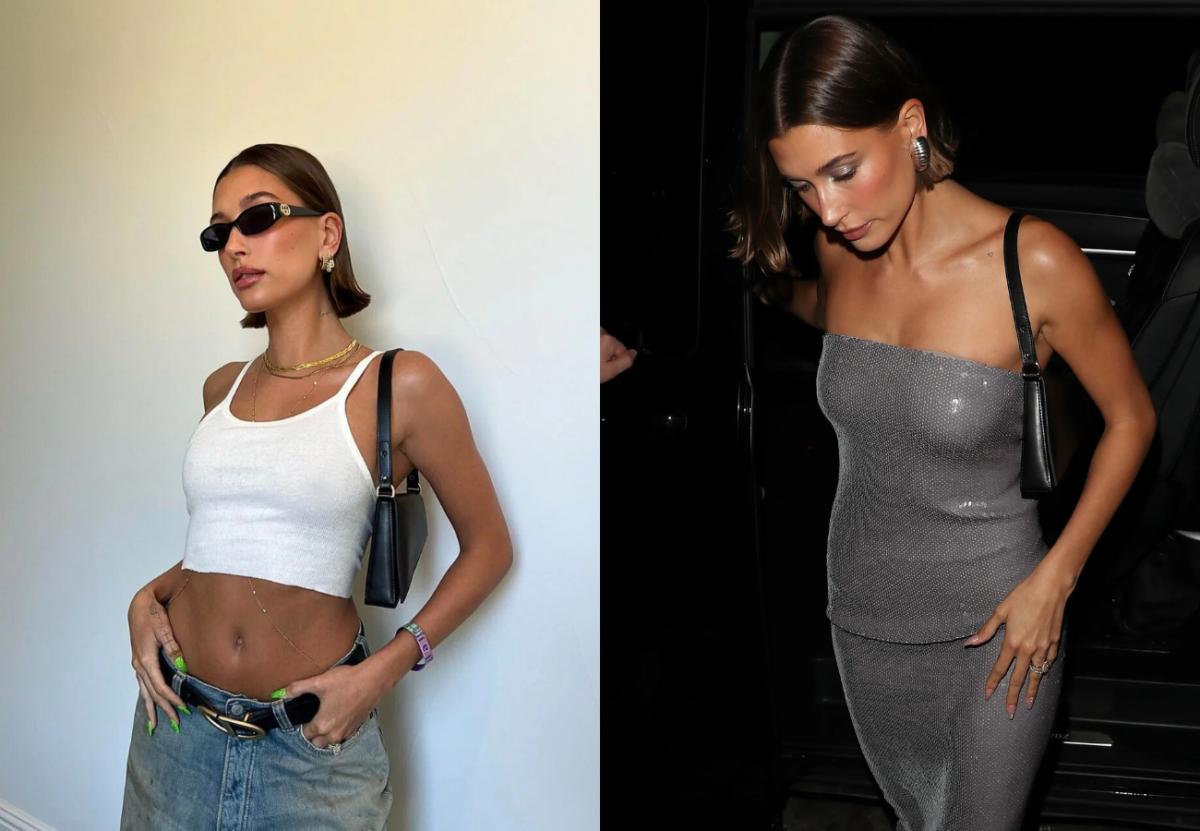 Hailey Bieber carrying AUPEN's Purpose Noir