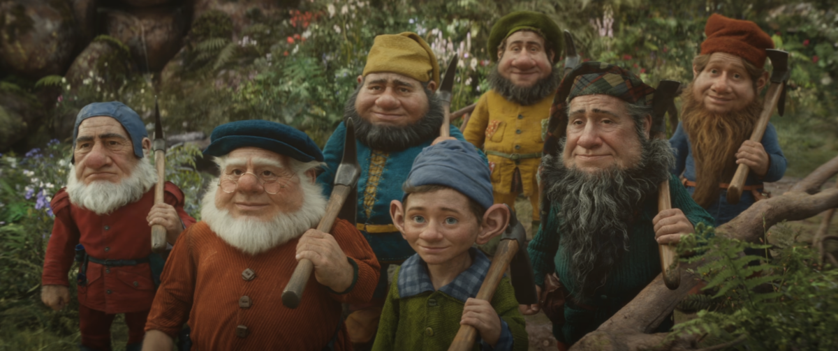The seven dwarfs—Bashful, Doc, Dopey, Grumpy, Happy, Sleepy, and Sneezy
