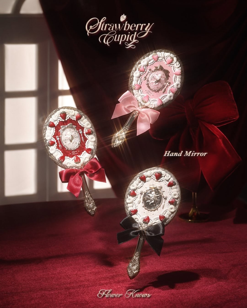 Strawberry Cupid Hand Mirror