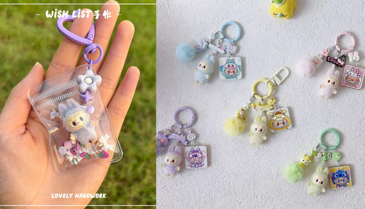 Labubu-inspired keychains