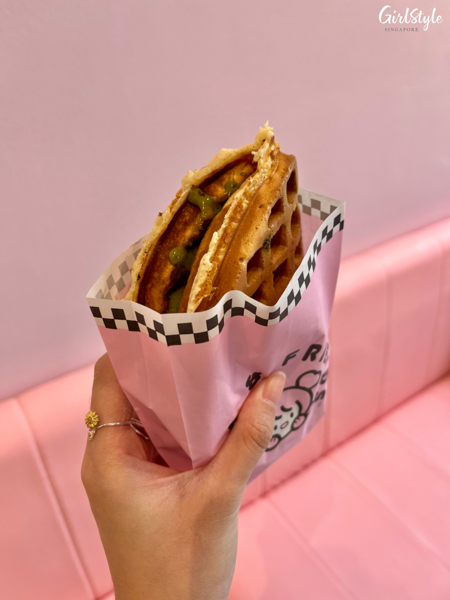 Mochi Waffle with Pistachio Praline