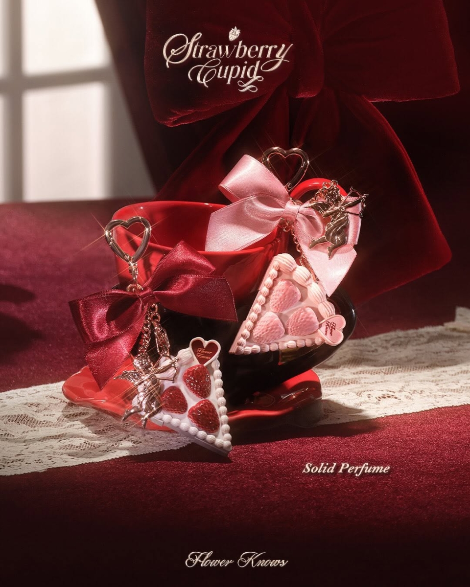 Strawberry Cupid Solid Perfume Keychain