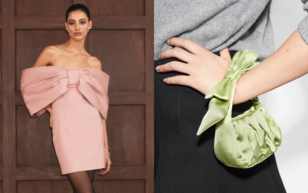 & Other Stories Holiday Collection & Nano Bow Bag in Pistachio