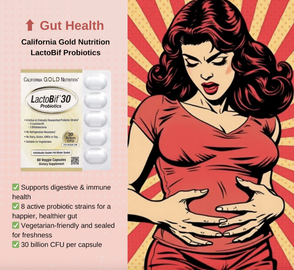 California Gold Nutrition LactoBif 30 Probiotics