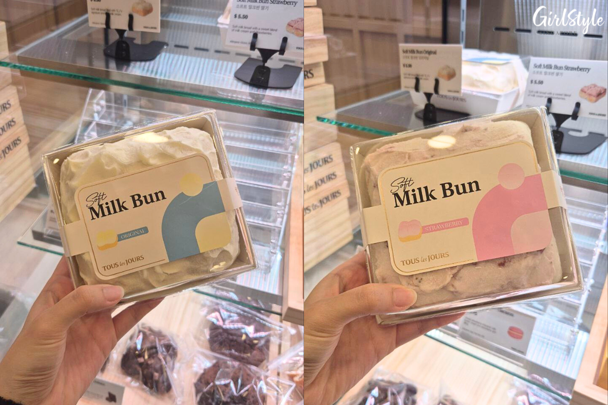 Soft Milk Bun in Original and Strawberry