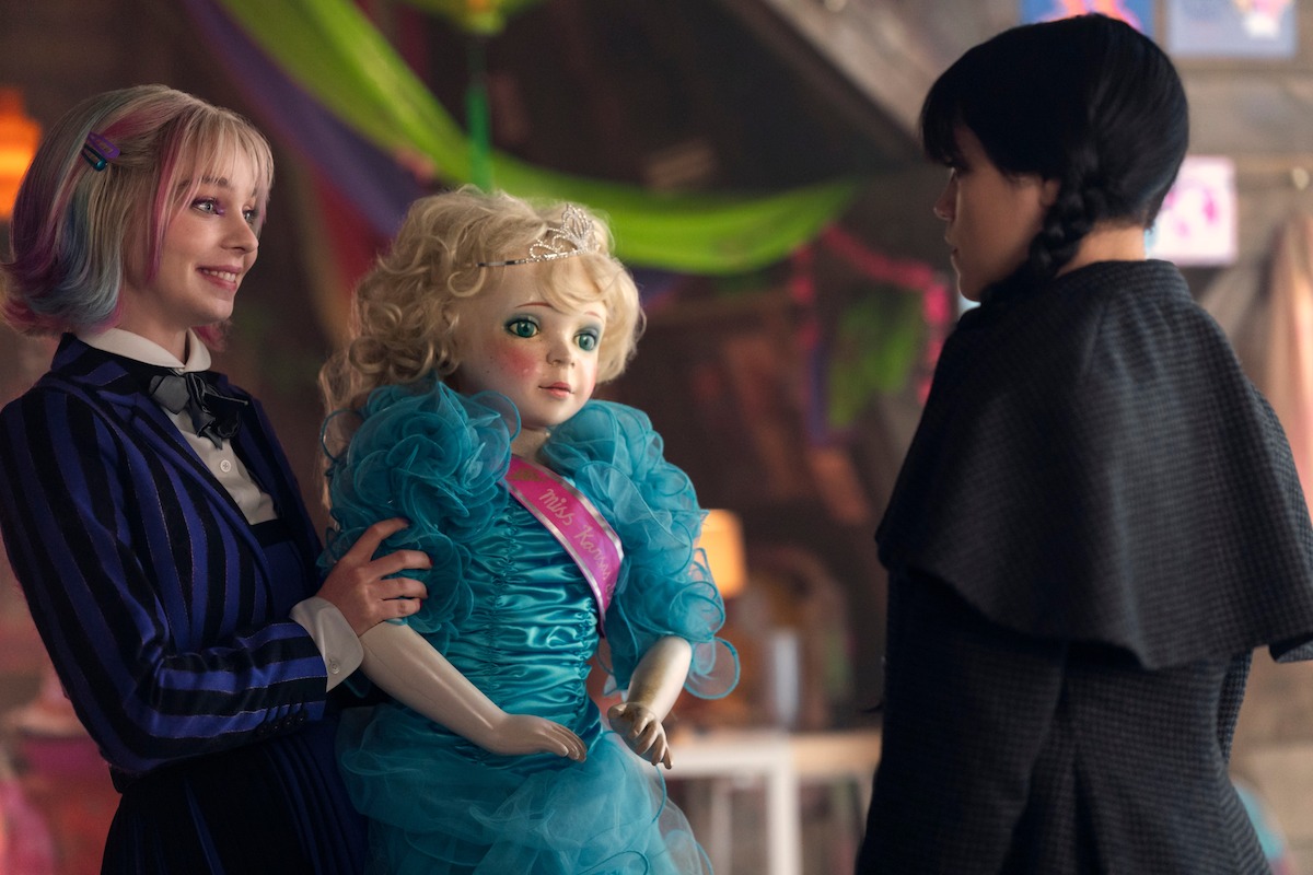 Emma Myers and Jenna Ortega in Wednesday season 2