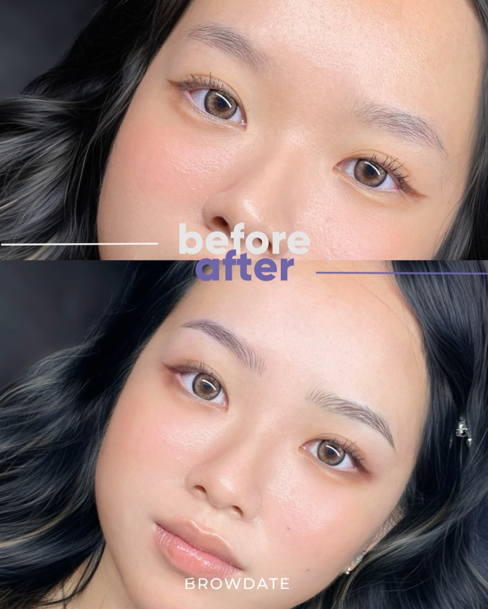 Before & after Browdate Multi Dimensional Brows