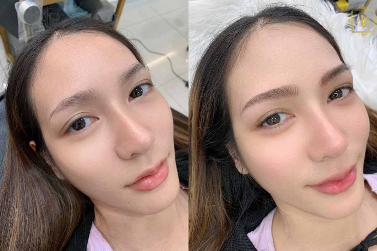 Before & after Lebellbrow Studio Eyebrow Embroidery