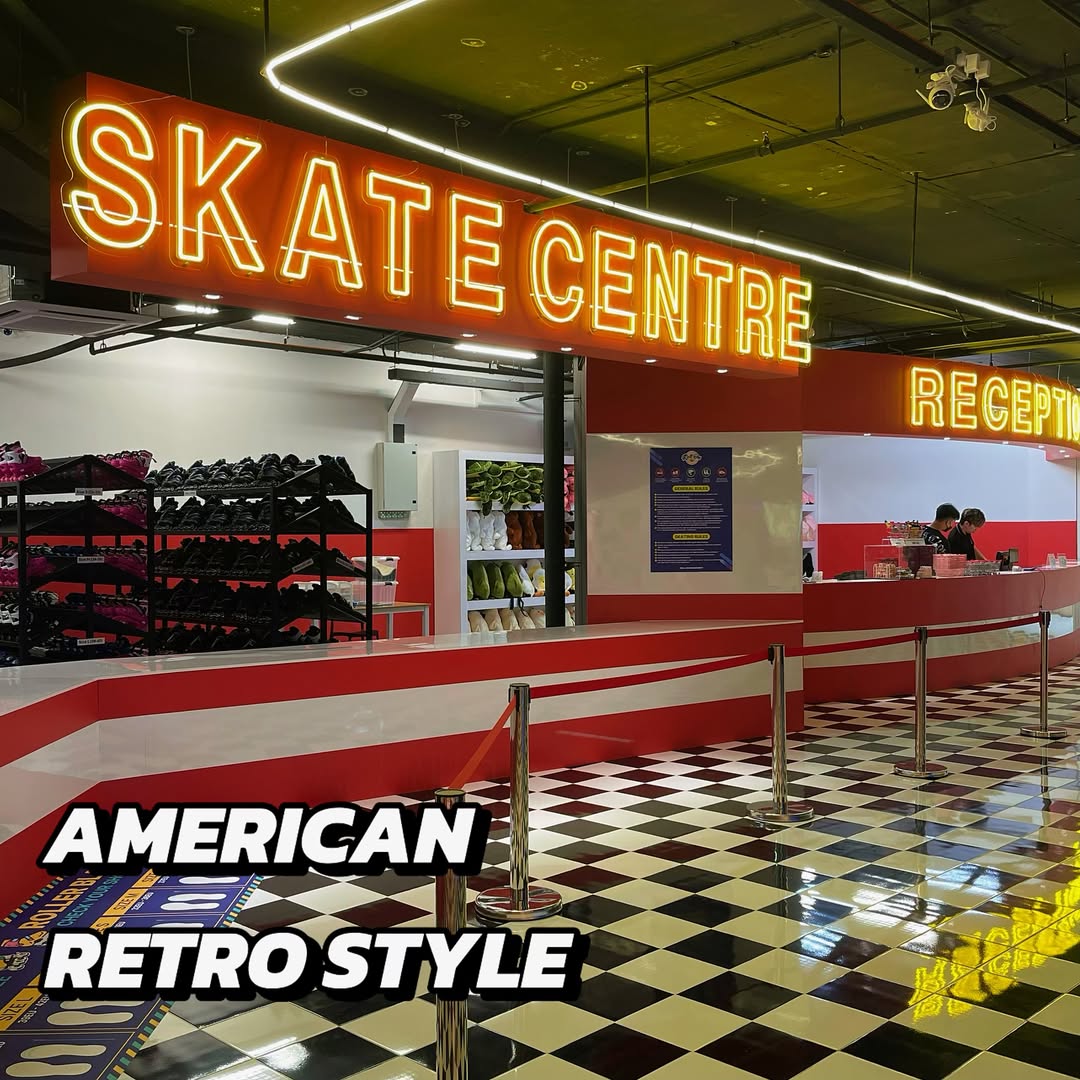 Retro-style roller rink