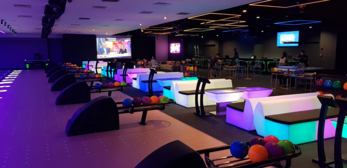 Glow-in-the-dark bowling