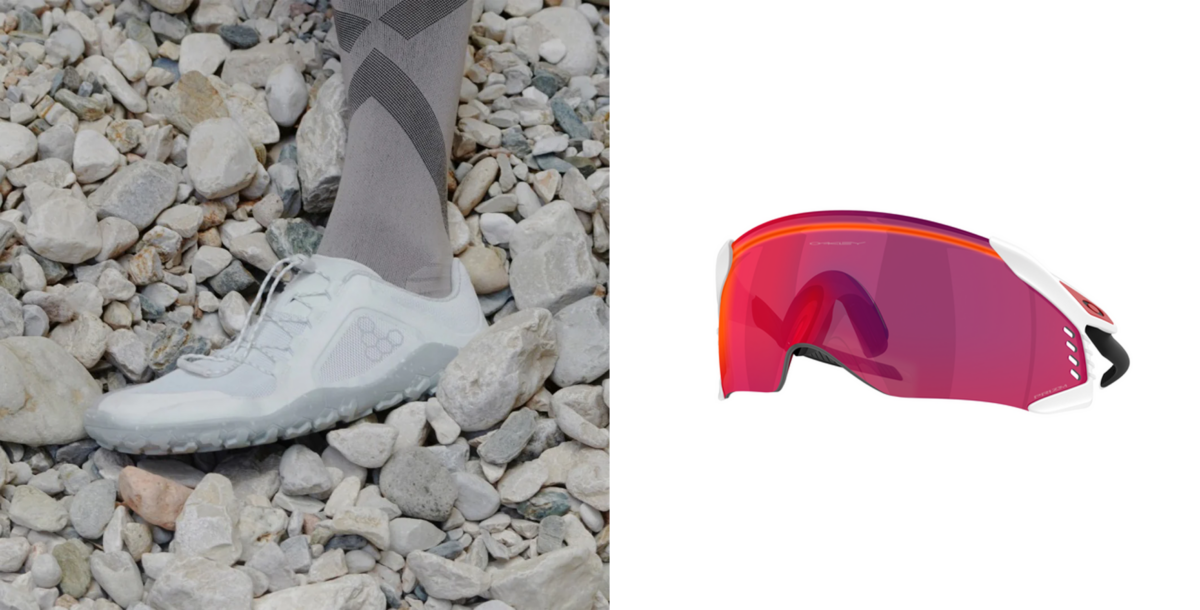 Vivobarefoot shoes and Oakley cycling sunglasses